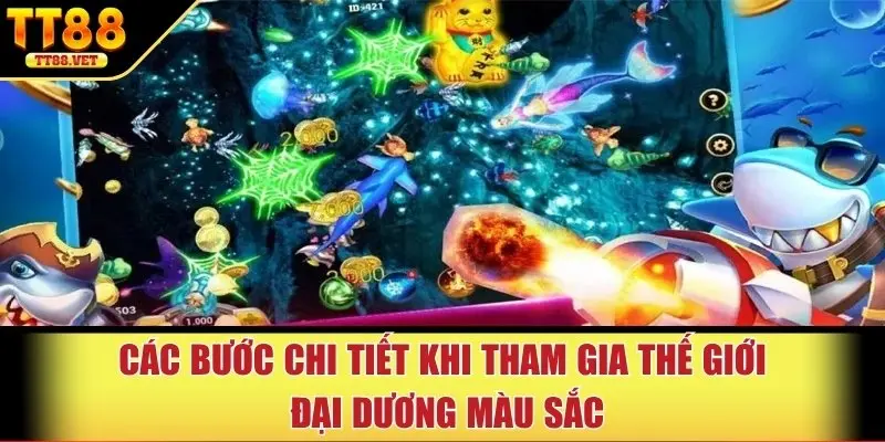 Các bước chi tiết khi tham gia thế giới đại dương màu sắc