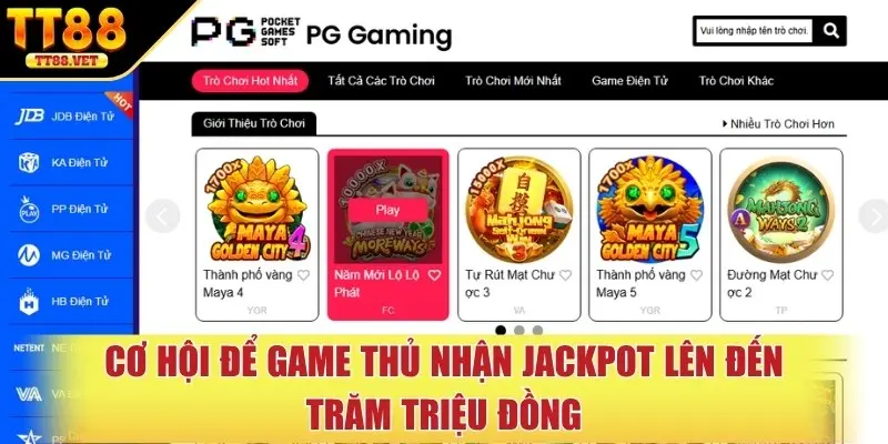 Cơ hội để game thủ nhận jackpot lên đến trăng triệu đồng