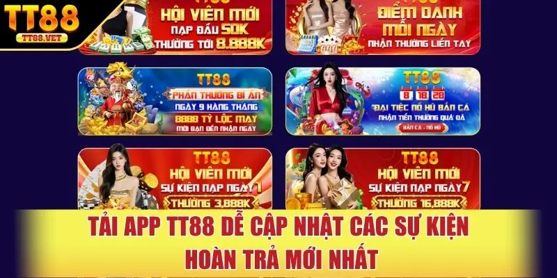 Tải app TT88 dễ cập nhật các sự kiện hoàn trả mới nhất
